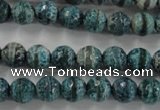 CAG6406 15 inches 8mm faceted round tibetan agate gemstone beads