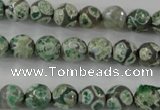 CAG6409 15 inches 8mm faceted round tibetan agate gemstone beads