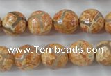 CAG6419 15 inches 10mm faceted round tibetan agate gemstone beads