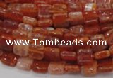 CAG643 15.5 inches 8mm square natural fire agate beads wholesale