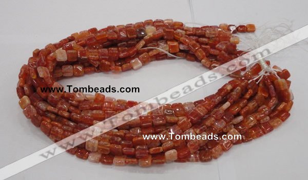 CAG643 15.5 inches 8mm square natural fire agate beads wholesale