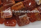 CAG645 15.5 inches 20mm square natural fire agate beads wholesale