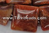 CAG646 15.5 inches 40mm square natural fire agate beads wholesale