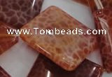 CAG647 15.5 inches 30*30mm rhombic natural fire agate beads