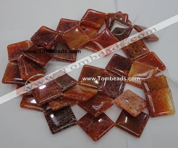 CAG647 15.5 inches 30*30mm rhombic natural fire agate beads