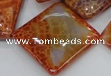 CAG648 15.5 inches 40*40mm rhombic natural fire agate beads