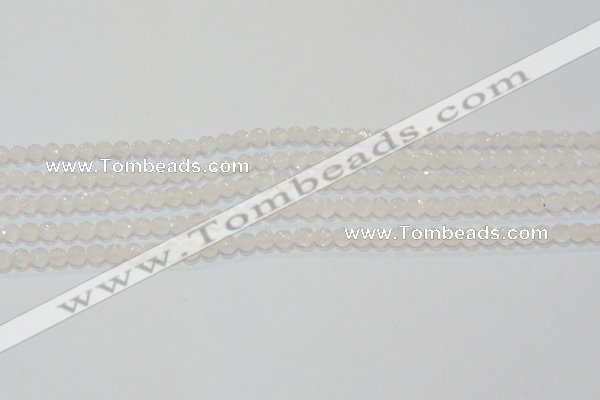 CAG6510 15.5 inches 4mm faceted round Brazilian white agate beads