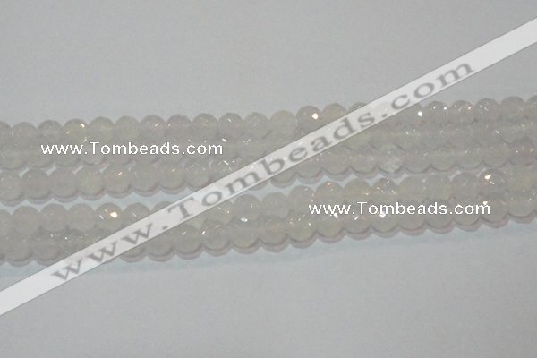 CAG6513 15.5 inches 10mm faceted round Brazilian white agate beads