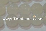 CAG6515 15.5 inches 14mm faceted round Brazilian white agate beads