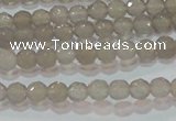 CAG6535 15.5 inches 4mm faceted round Brazilian grey agate beads