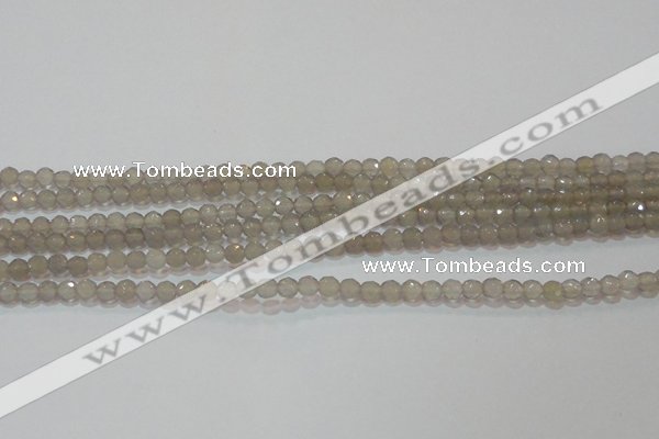 CAG6535 15.5 inches 4mm faceted round Brazilian grey agate beads