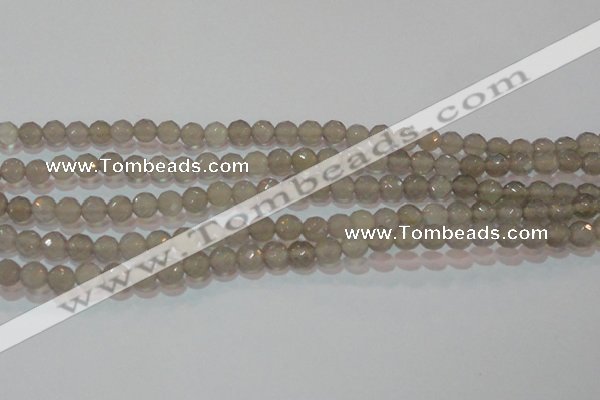 CAG6536 15.5 inches 6mm faceted round Brazilian grey agate beads