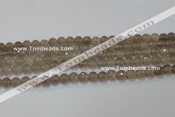 CAG6537 15.5 inches 8mm faceted round Brazilian grey agate beads