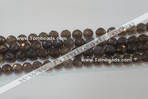 CAG6538 15.5 inches 14mm faceted round Brazilian grey agate beads