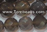 CAG6539 15.5 inches 16mm faceted round Brazilian grey agate beads