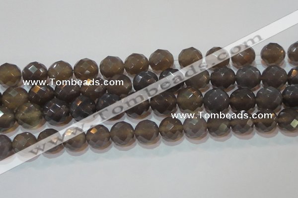 CAG6539 15.5 inches 16mm faceted round Brazilian grey agate beads