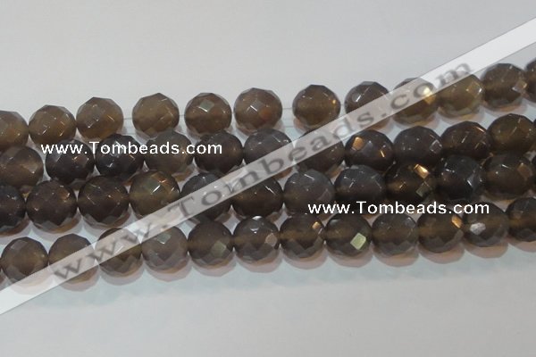 CAG6540 15.5 inches 18mm faceted round Brazilian grey agate beads