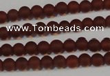 CAG6550 15.5 inches 4mm round matte red agate beads wholesale