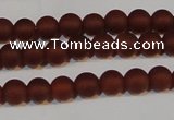 CAG6551 15.5 inches 5mm round matte red agate beads wholesale