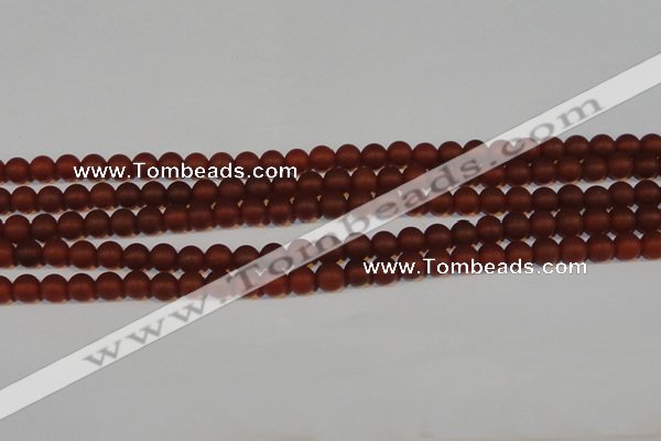 CAG6552 15.5 inches 6mm round matte red agate beads wholesale