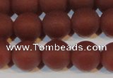 CAG6555 15.5 inches 10mm round matte red agate beads wholesale