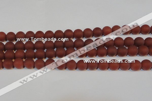 CAG6555 15.5 inches 10mm round matte red agate beads wholesale