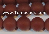 CAG6556 15.5 inches 12mm round matte red agate beads wholesale