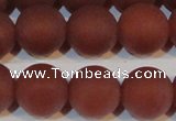 CAG6557 15.5 inches 14mm round matte red agate beads wholesale