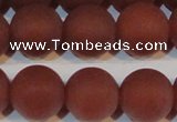 CAG6558 15.5 inches 16mm round matte red agate beads wholesale