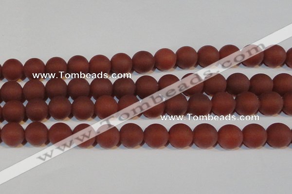 CAG6558 15.5 inches 16mm round matte red agate beads wholesale