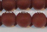 CAG6559 15.5 inches 18mm round matte red agate beads wholesale