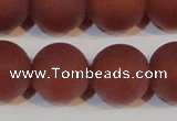 CAG6560 15.5 inches 20mm round matte red agate beads wholesale