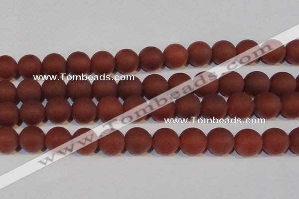 CAG6560 15.5 inches 20mm round matte red agate beads wholesale