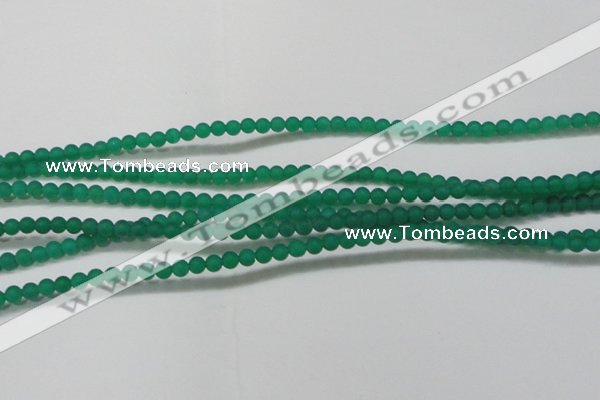 CAG6565 15.5 inches 3mm round matte green agate beads wholesale