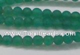 CAG6566 15.5 inches 4mm round matte green agate beads wholesale