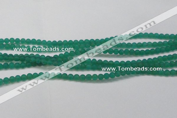 CAG6566 15.5 inches 4mm round matte green agate beads wholesale