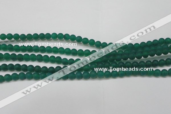 CAG6567 15.5 inches 6mm round matte green agate beads wholesale