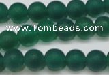 CAG6568 15.5 inches 7mm round matte green agate beads wholesale