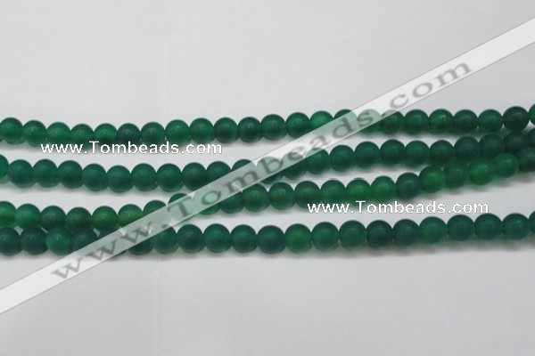 CAG6568 15.5 inches 7mm round matte green agate beads wholesale