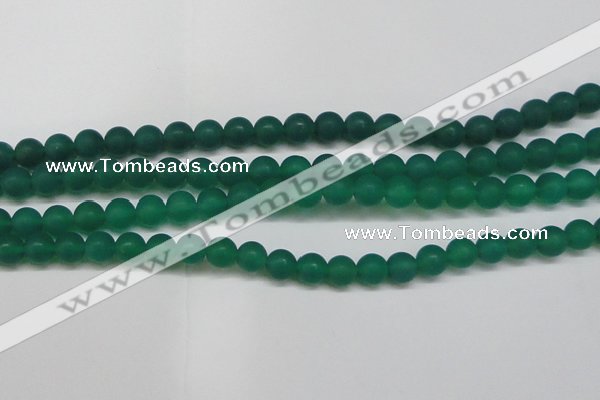 CAG6569 15.5 inches 8mm round matte green agate beads wholesale