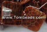 CAG657 15.5 inches 25*25mm faceted rhombic natural fire agate beads