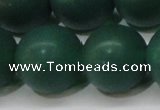 CAG6574 15.5 inches 18mm round matte green agate beads wholesale