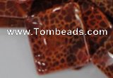 CAG658 15.5 inches 30*30mm faceted rhombic natural fire agate beads