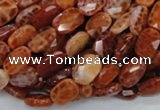 CAG660 15.5 inches 8*12mm faceted rectangle natural fire agate beads