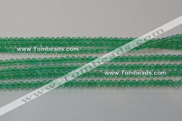 CAG6600 15.5 inches 2mm round green agate gemstone beads