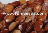 CAG661 15.5 inches 10*14mm faceted rectangle natural fire agate beads