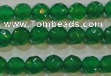 CAG6611 15.5 inches 4mm faceted round green agate gemstone beads