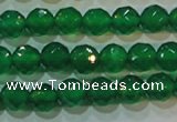 CAG6612 15.5 inches 6mm faceted round green agate gemstone beads