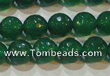 CAG6614 15.5 inches 10mm faceted round green agate gemstone beads