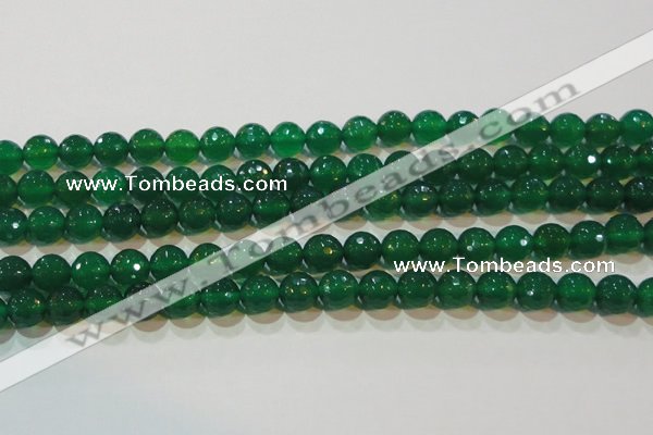 CAG6614 15.5 inches 10mm faceted round green agate gemstone beads